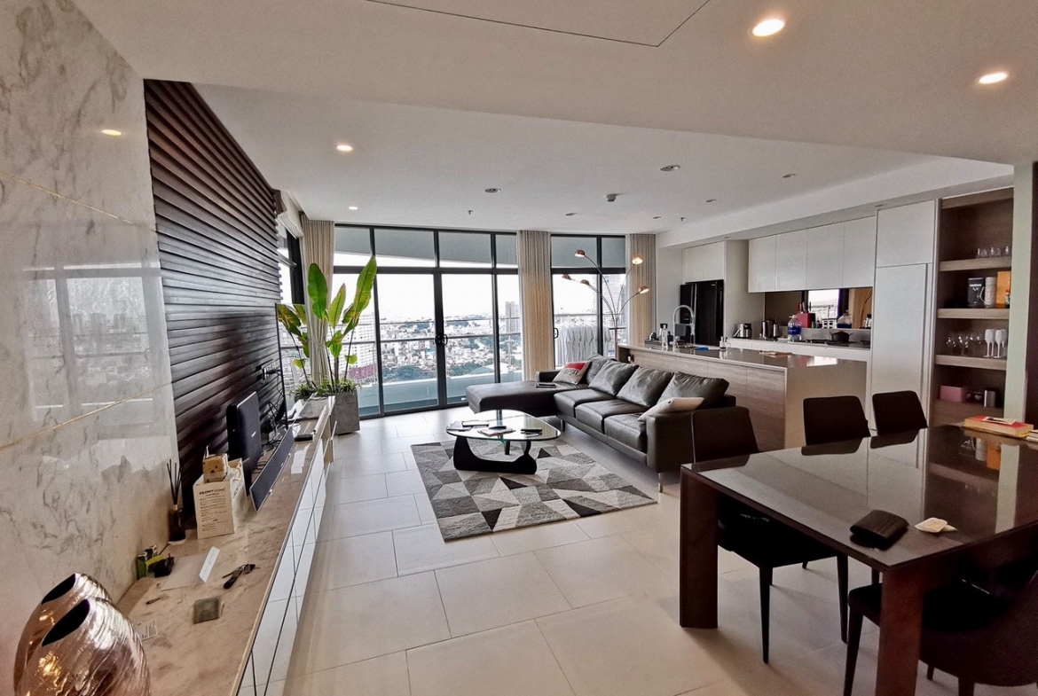 Luxury interior design 2 bedrooms apartment for rent in City Garden